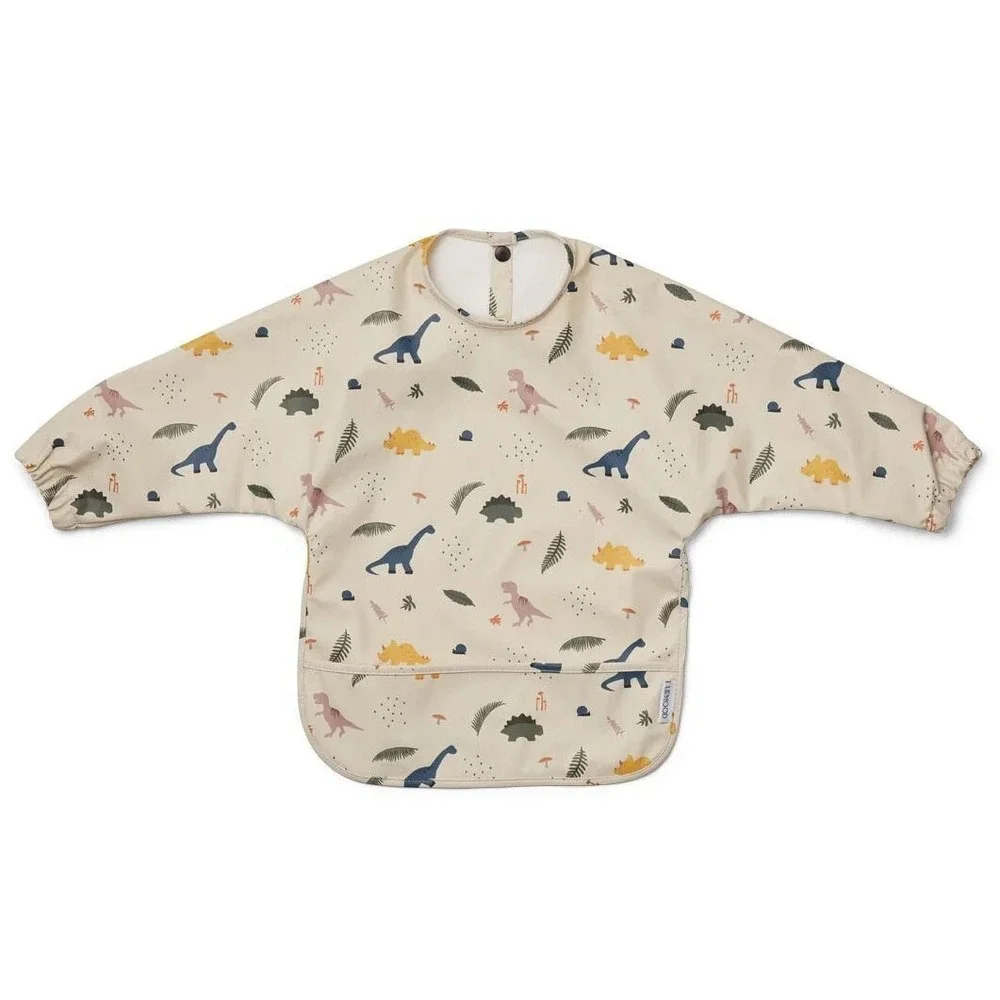 Liewood‎ Merle Cape Baby Bib w/ Long Sleeves - Dinosaurs - One Size
